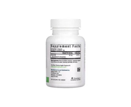 Вітамінно-мінеральний комплекс Seeking Health P-5-P (піридоксальфосфат), 25 мг, P-5-P, 100 вегетаріанських кап (SKH-52099), зображення 2 Вітамінно-мінеральний комплекс Seeking Health P-5-P (піридоксальфосфат), 25 мг, P-5-P, 100 вегетаріанських кап (SKH-52099), зображення 2