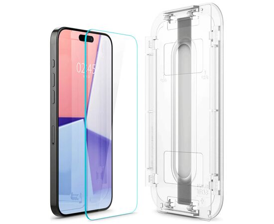 Стекло защитное Spigen Apple iPhone 15 Pro Max tREZ (2 Pack) (AGL06872)