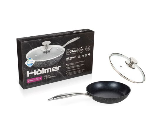 Сковорода Hölmer Elegance кована з кришкою 24 см (FP-22724-SSMBML Elegance), изображение 10 Сковорода Hölmer Elegance кована з кришкою 24 см (FP-22724-SSMBML Elegance), изображение 10