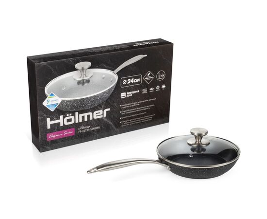 Сковорода Hölmer Elegance кована з кришкою 24 см (FP-22724-SSMBML Elegance), изображение 9 Сковорода Hölmer Elegance кована з кришкою 24 см (FP-22724-SSMBML Elegance), изображение 9