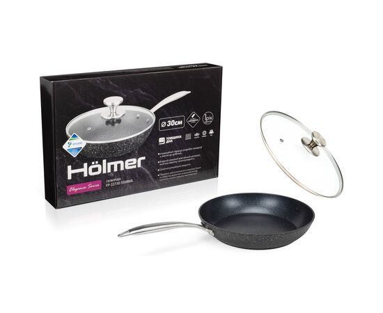Сковорода Hölmer Elegance кована з кришкою 30 см (FP-22730-SSMBML Elegance), изображение 10 Сковорода Hölmer Elegance кована з кришкою 30 см (FP-22730-SSMBML Elegance), изображение 10