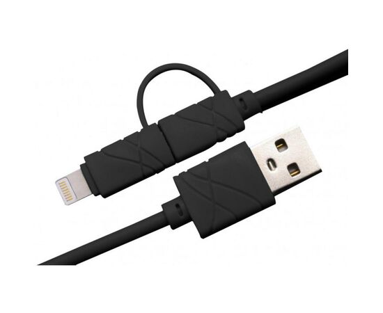 Дата кабель USB 2.0 AM to Lightning + Micro 5P 1.0m black XoKo (SC-210-BK)
