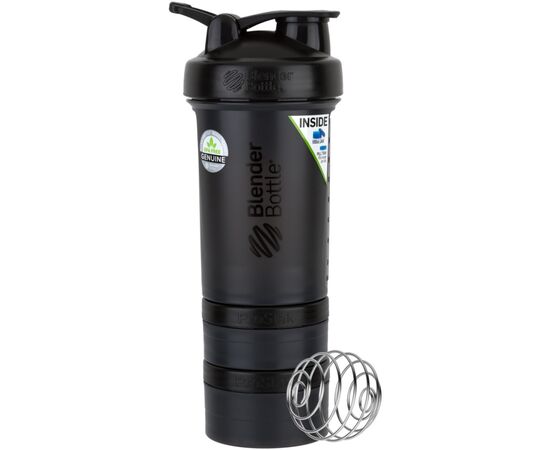 Шейкер спортивный BlenderBottle ProStak 22oz/650 мл з 2-ма контейнерами Чорний (PS 22oz Black/Black), изображение 3 Шейкер спортивный BlenderBottle ProStak 22oz/650 мл з 2-ма контейнерами Чорний (PS 22oz Black/Black), изображение 3