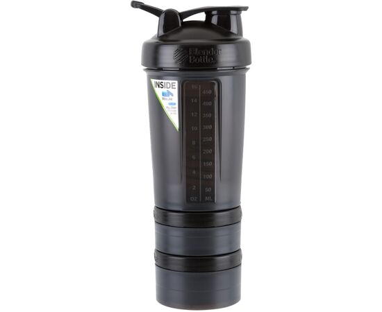 Шейкер спортивний BlenderBottle ProStak 22oz/650 мл з 2-ма контейнерами Чорний (PS 22oz Black/Black)