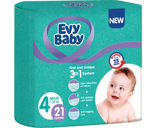 Подгузники Evy Baby Maxi 7-18 кг 21 шт (8690506520281)