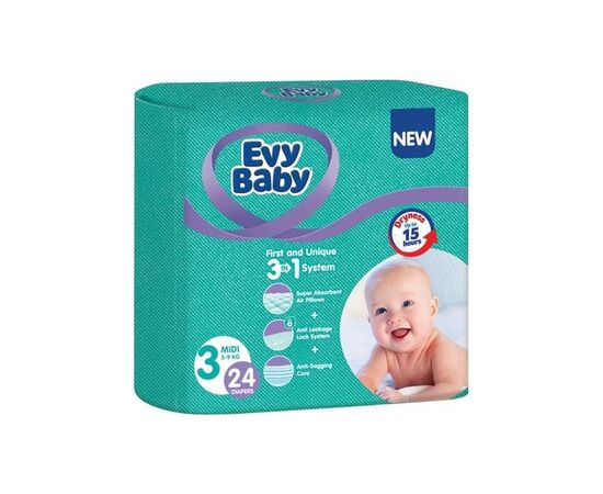 Подгузники Evy Baby Midi 5-9 кг 24 шт (8690506520236)