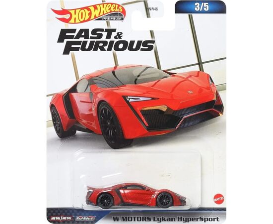 Машина Hot Wheels Коллекционная модель Fast and Furious W Motors Lykan Hyper Sport (HNW46/HNW49), изображение 3 Машина Hot Wheels Коллекционная модель Fast and Furious W Motors Lykan Hyper Sport (HNW46/HNW49), изображение 3