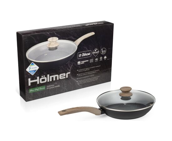 Сковорода Hölmer Star Chef кована з кришкою 26 см (FP-22326-SWMBL Star Chef), изображение 9 Сковорода Hölmer Star Chef кована з кришкою 26 см (FP-22326-SWMBL Star Chef), изображение 9
