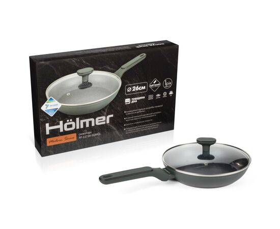 Сковорода Hölmer Modern кована з кришкою 26 см (FP-22726-SGMGL Modern), изображение 9 Сковорода Hölmer Modern кована з кришкою 26 см (FP-22726-SGMGL Modern), изображение 9