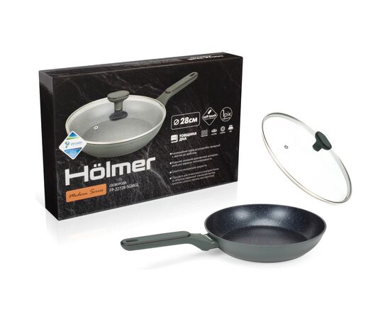 Сковорода Hölmer Modern кована з кришкою 28 см (FP-22728-SGMGL Modern), изображение 10 Сковорода Hölmer Modern кована з кришкою 28 см (FP-22728-SGMGL Modern), изображение 10