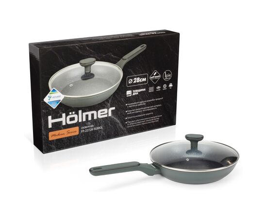 Сковорода Hölmer Modern кована з кришкою 28 см (FP-22728-SGMGL Modern), изображение 9 Сковорода Hölmer Modern кована з кришкою 28 см (FP-22728-SGMGL Modern), изображение 9