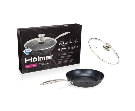 Сковорода Hölmer Elegance кована з кришкою 28 см (FP-22728-SSMBML Elegance), изображение 10 Сковорода Hölmer Elegance кована з кришкою 28 см (FP-22728-SSMBML Elegance), изображение 10
