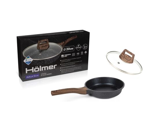 Сковорода Hölmer Natural лита з кришкою 20 см (FP-33520-SWMBML Natural), изображение 10 Сковорода Hölmer Natural лита з кришкою 20 см (FP-33520-SWMBML Natural), изображение 10