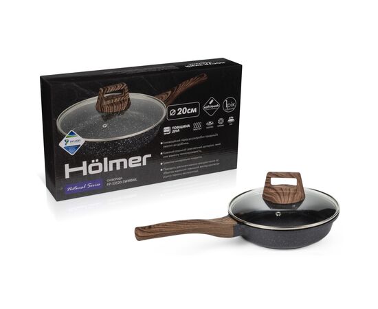 Сковорода Hölmer Natural лита з кришкою 20 см (FP-33520-SWMBML Natural), изображение 9 Сковорода Hölmer Natural лита з кришкою 20 см (FP-33520-SWMBML Natural), изображение 9