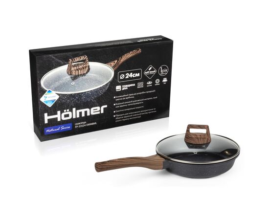 Сковорода Hölmer Natural лита з кришкою 24 см (FP-33524-SWMBML Natural), изображение 9 Сковорода Hölmer Natural лита з кришкою 24 см (FP-33524-SWMBML Natural), изображение 9