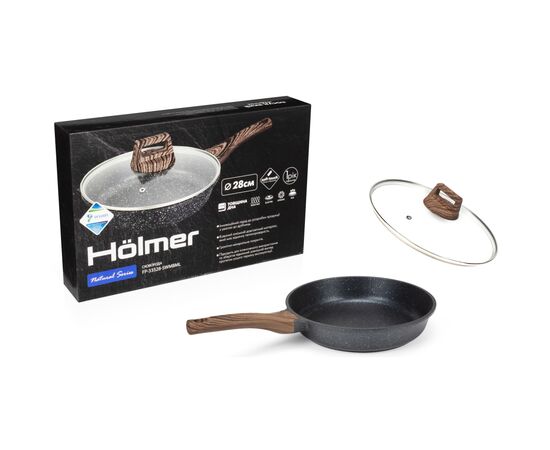 Сковорода Hölmer Natural лита з кришкою 28 см (FP-33528-SWMBML Natural), изображение 10 Сковорода Hölmer Natural лита з кришкою 28 см (FP-33528-SWMBML Natural), изображение 10