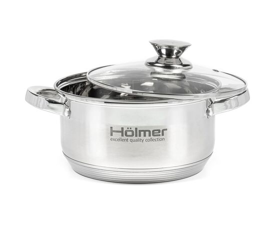 Кастрюля Hölmer з кришкою 3,8 л (CR-12538-SS), изображение 2 Кастрюля Hölmer з кришкою 3,8 л (CR-12538-SS), изображение 2