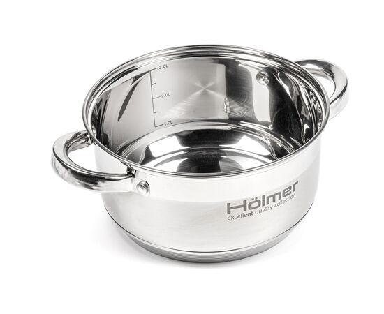Кастрюля Hölmer з кришкою 3,8 л (CR-12538-SS), изображение 4 Кастрюля Hölmer з кришкою 3,8 л (CR-12538-SS), изображение 4