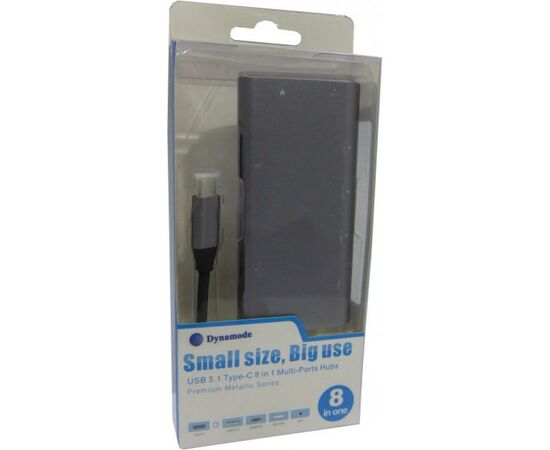 Концентратор Dynamode USB3.1 Type-C to HDMI, 3хUSB3.0, RJ45, USB Type-C Female, SD (Dock-USB-TypeC-HDMI-USB3.0-RJ45), зображення 7