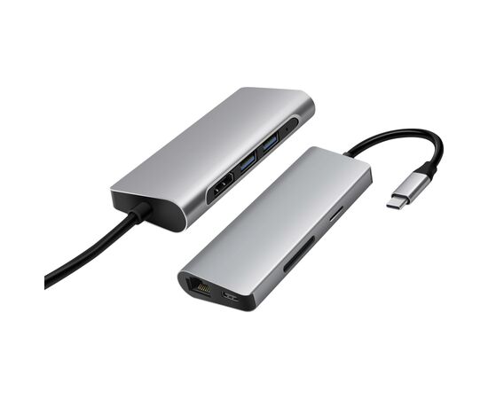 Концентратор ProLogix USB3.1 Type C to HDMI+2*USB3.0+PD+Lan+TF+SD (PR-WUC-105B), изображение 2 Концентратор ProLogix USB3.1 Type C to HDMI+2*USB3.0+PD+Lan+TF+SD (PR-WUC-105B), изображение 2