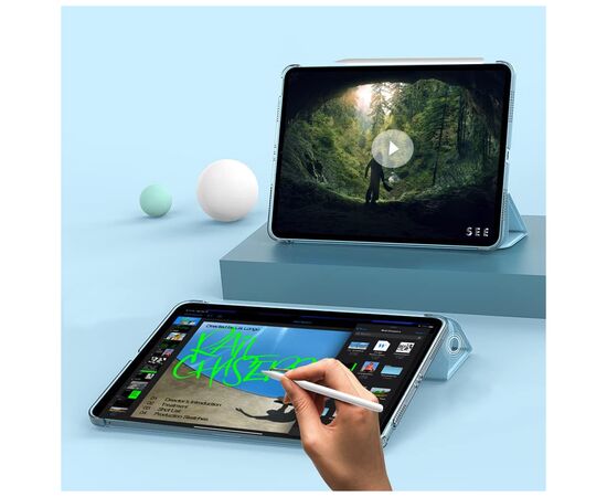 Чехол для планшета BeCover Tri Fold Hard Apple iPad Air 5 (2022) 10.9" Light Blue (709663), изображение 7 Чехол для планшета BeCover Tri Fold Hard Apple iPad Air 5 (2022) 10.9" Light Blue (709663), изображение 7