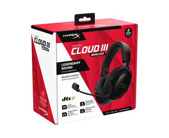 Наушники HyperX Cloud III Wireless Black (77Z45AA), изображение 9 Наушники HyperX Cloud III Wireless Black (77Z45AA), изображение 9