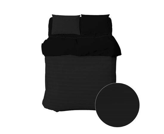 Постільна білизна Home Line Комбі сатин чорний євро (169294), зображення 2 Постільна білизна Home Line Комбі сатин чорний євро (169294), зображення 2