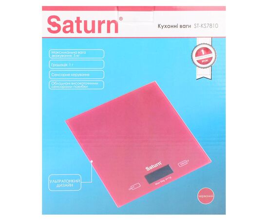 Весы кухонные Saturn ST-KS7810 Red, изображение 4 Весы кухонные Saturn ST-KS7810 Red, изображение 4