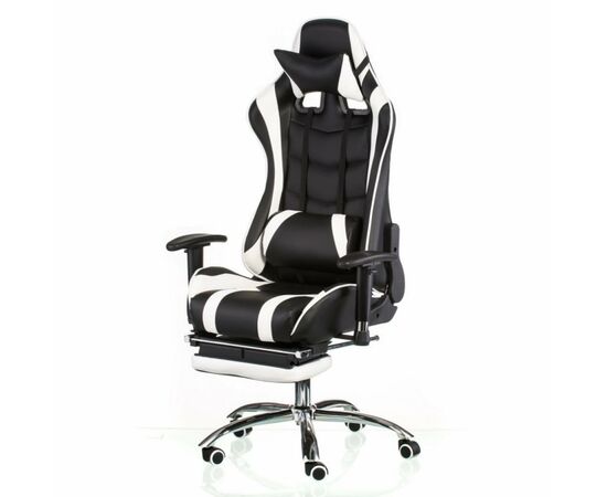 Кресло игровое Special4You ExtremeRace black/white with footrest (000002300), изображение 2 Кресло игровое Special4You ExtremeRace black/white with footrest (000002300), изображение 2