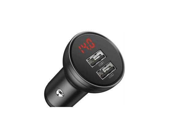 Зарядное устройство Baseus Digital Display Dual USB 4.8A 24W black (CCBX-0G), изображение 3 Зарядное устройство Baseus Digital Display Dual USB 4.8A 24W black (CCBX-0G), изображение 3