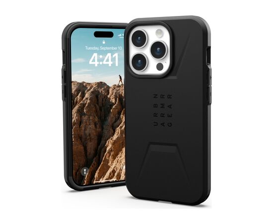 Чехол для мобильного телефона UAG Apple iPhone 15 Pro Civilian Magsafe, Black (114275114040), изображение 10 Чехол для мобильного телефона UAG Apple iPhone 15 Pro Civilian Magsafe, Black (114275114040), изображение 10
