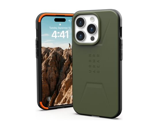Чехол для мобильного телефона UAG Apple iPhone 15 Pro Civilian Magsafe, Olive Drab (114275117272), изображение 10 Чехол для мобильного телефона UAG Apple iPhone 15 Pro Civilian Magsafe, Olive Drab (114275117272), изображение 10