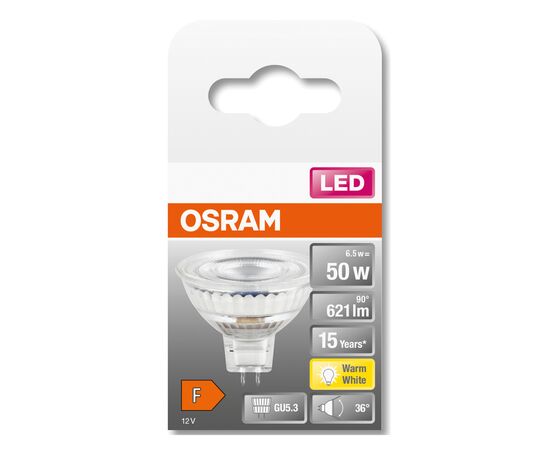 Лампочка Osram LED MR16 50 36 8W/827 12V GU5.3 (4058075433762), зображення 3