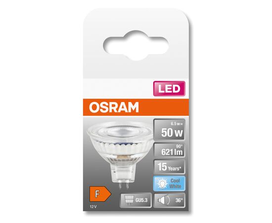 Лампочка Osram LED MR16 50 36 8W/840 12V GU5.3 (4058075433786), изображение 3