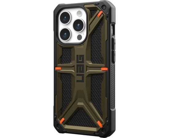 Чехол для мобильного телефона UAG Apple iPhone 15 Pro Max Monarch, Kevlar Elemental Green (11429811397B), изображение 3 Чехол для мобильного телефона UAG Apple iPhone 15 Pro Max Monarch, Kevlar Elemental Green (11429811397B), изображение 3