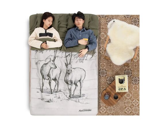 Спальный мешок Naturehike двомісний із подушками NH21MSD06 Green (6927595795330), изображение 2 Спальный мешок Naturehike двомісний із подушками NH21MSD06 Green (6927595795330), изображение 2