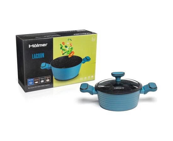 Кастрюля Hölmer Lagoon кована з кришкою 2,5 л (CR-1325-FABSL Lagoon), изображение 7 Кастрюля Hölmer Lagoon кована з кришкою 2,5 л (CR-1325-FABSL Lagoon), изображение 7