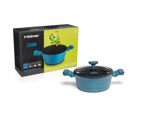 Кастрюля Hölmer Lagoon кована з кришкою 3,8 л (CR-1338-FABSL Lagoon), изображение 7 Кастрюля Hölmer Lagoon кована з кришкою 3,8 л (CR-1338-FABSL Lagoon), изображение 7