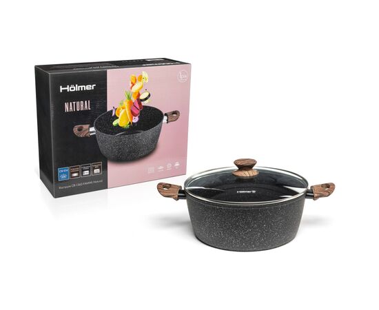 Кастрюля Hölmer Natural кована з кришкою 6,2 л (CR-1362-FAMWL Natural), изображение 7 Кастрюля Hölmer Natural кована з кришкою 6,2 л (CR-1362-FAMWL Natural), изображение 7