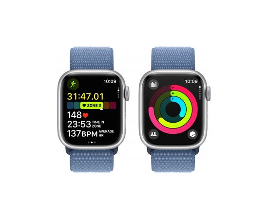 Смарт-годинник Apple Watch Series 9 GPS 41mm Silver Aluminium Case with Winter Blue Sport Loop (MR923QP/A), зображення 8