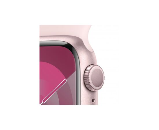 Смарт-годинник Apple Watch Series 9 GPS 41mm Pink Aluminium Case with Light Pink Sport Band - M/L (MR943QP/A), зображення 3 Смарт-годинник Apple Watch Series 9 GPS 41mm Pink Aluminium Case with Light Pink Sport Band - M/L (MR943QP/A), зображення 3