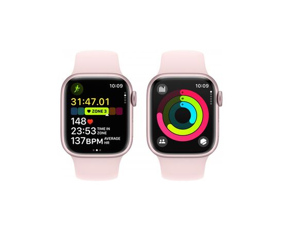 Смарт-годинник Apple Watch Series 9 GPS 41mm Pink Aluminium Case with Light Pink Sport Band - M/L (MR943QP/A), зображення 8 Смарт-годинник Apple Watch Series 9 GPS 41mm Pink Aluminium Case with Light Pink Sport Band - M/L (MR943QP/A), зображення 8