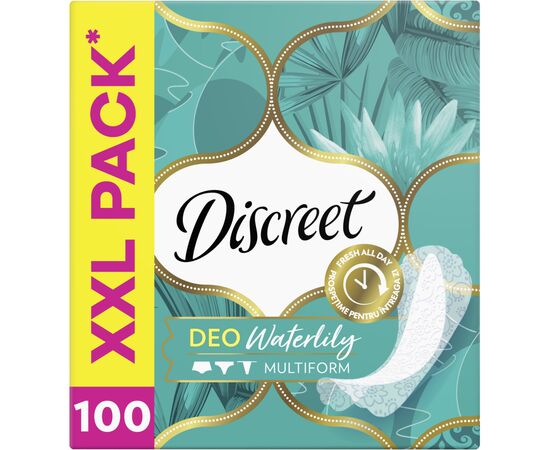 Ежедневные прокладки Discreet Deo Water Lily 100 шт (8001090162274), изображение 2 Ежедневные прокладки Discreet Deo Water Lily 100 шт (8001090162274), изображение 2