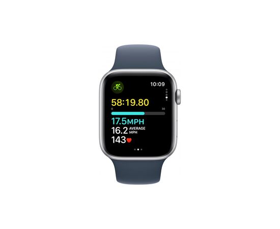 Смарт-годинник Apple Watch SE 2023 GPS 40mm Silver Aluminium Case with Storm Blue Sport Band - S/M (MRE13QP/A), зображення 6 Смарт-годинник Apple Watch SE 2023 GPS 40mm Silver Aluminium Case with Storm Blue Sport Band - S/M (MRE13QP/A), зображення 6