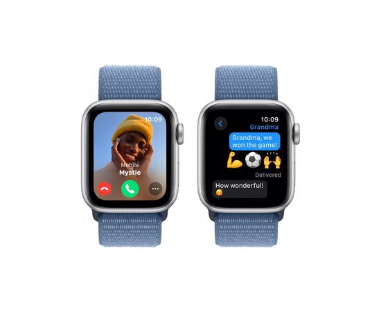 Смарт-годинник Apple Watch SE 2023 GPS 40mm Silver Aluminium Case with Winter Blue Sport Loop (MRE33QP/A), зображення 4