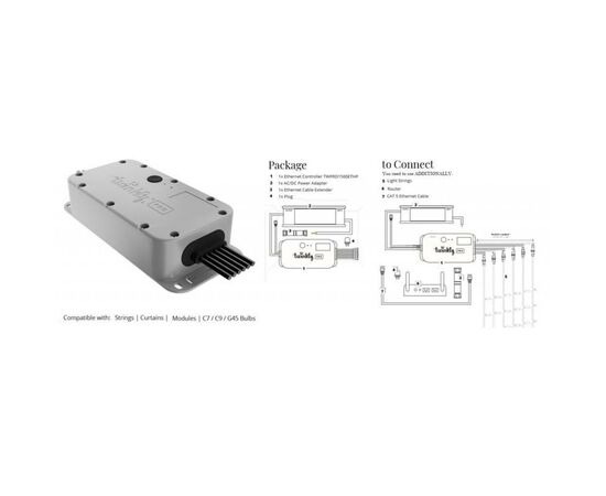 Гірлянда Twinkly Контролер Pro Ethernet 6х250 ламп (TWPRO1500ETHP-B)