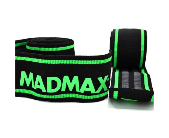 Бинт для спорта MadMax MFA-299 для колін Non slide slip knee wraps 2.0m Black/Green (MFA-299-U), изображение 4 Бинт для спорта MadMax MFA-299 для колін Non slide slip knee wraps 2.0m Black/Green (MFA-299-U), изображение 4