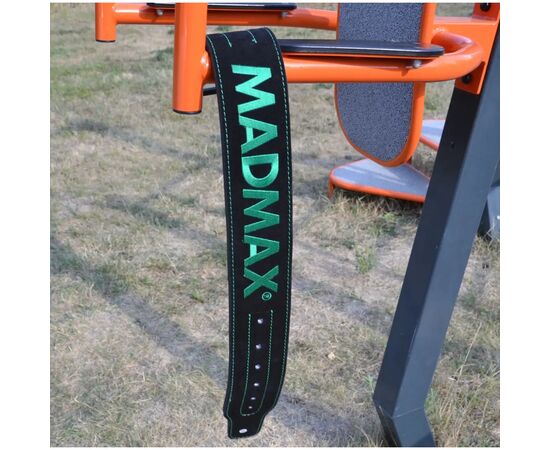 Атлетический пояс MadMax MFB-301 Suede Single Prong шкіряний Black/Green M (MFB-301_M), изображение 8 Атлетический пояс MadMax MFB-301 Suede Single Prong шкіряний Black/Green M (MFB-301_M), изображение 8