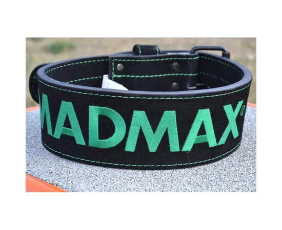 Атлетический пояс MadMax MFB-301 Suede Single Prong шкіряний Black/Green XXL (MFB-301_XXL), изображение 3 Атлетический пояс MadMax MFB-301 Suede Single Prong шкіряний Black/Green XXL (MFB-301_XXL), изображение 3