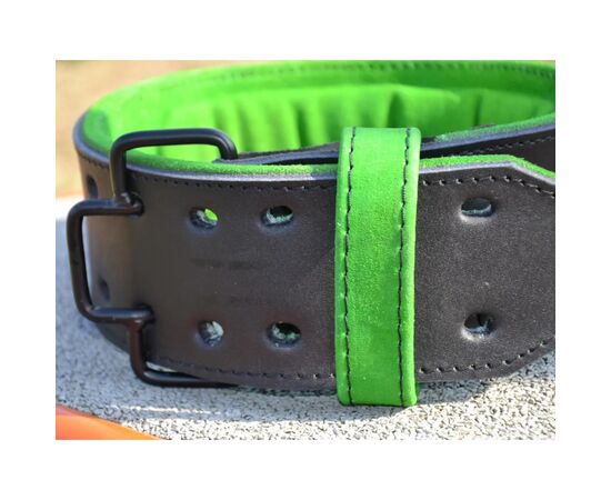 Атлетический пояс MadMax MFB-302 Quick Release Belt шкіряний Black/Green L (MFB-302_L), изображение 7 Атлетический пояс MadMax MFB-302 Quick Release Belt шкіряний Black/Green L (MFB-302_L), изображение 7